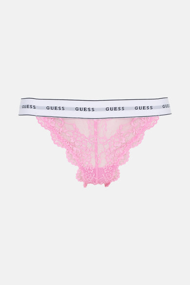 Robe rose de Guess avec des détails sur les bords et une ceinture élastique avec logo.