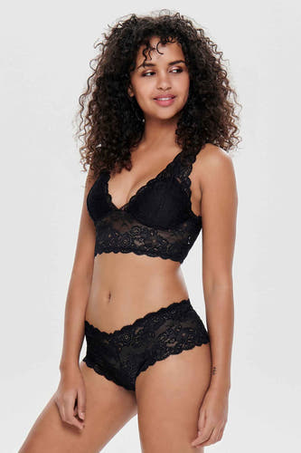 Gaine noire ONLY® avec détails sur les bords et slip de bords correspondant.