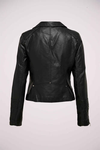 Veste noire imitée de ONLY, avec un col et des points décoratifs sur les épaules, vue de l'arrière.