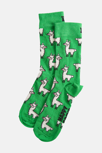 Chaussettes vertes de Happy Socks avec un motif lama pixelisé.