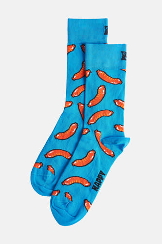 Chaussettes bleues de Happy Socks avec un motif de petits pois en forme de pixels.