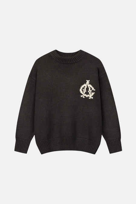 Pull à col rond - brun