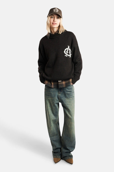 Pull à col rond - brun