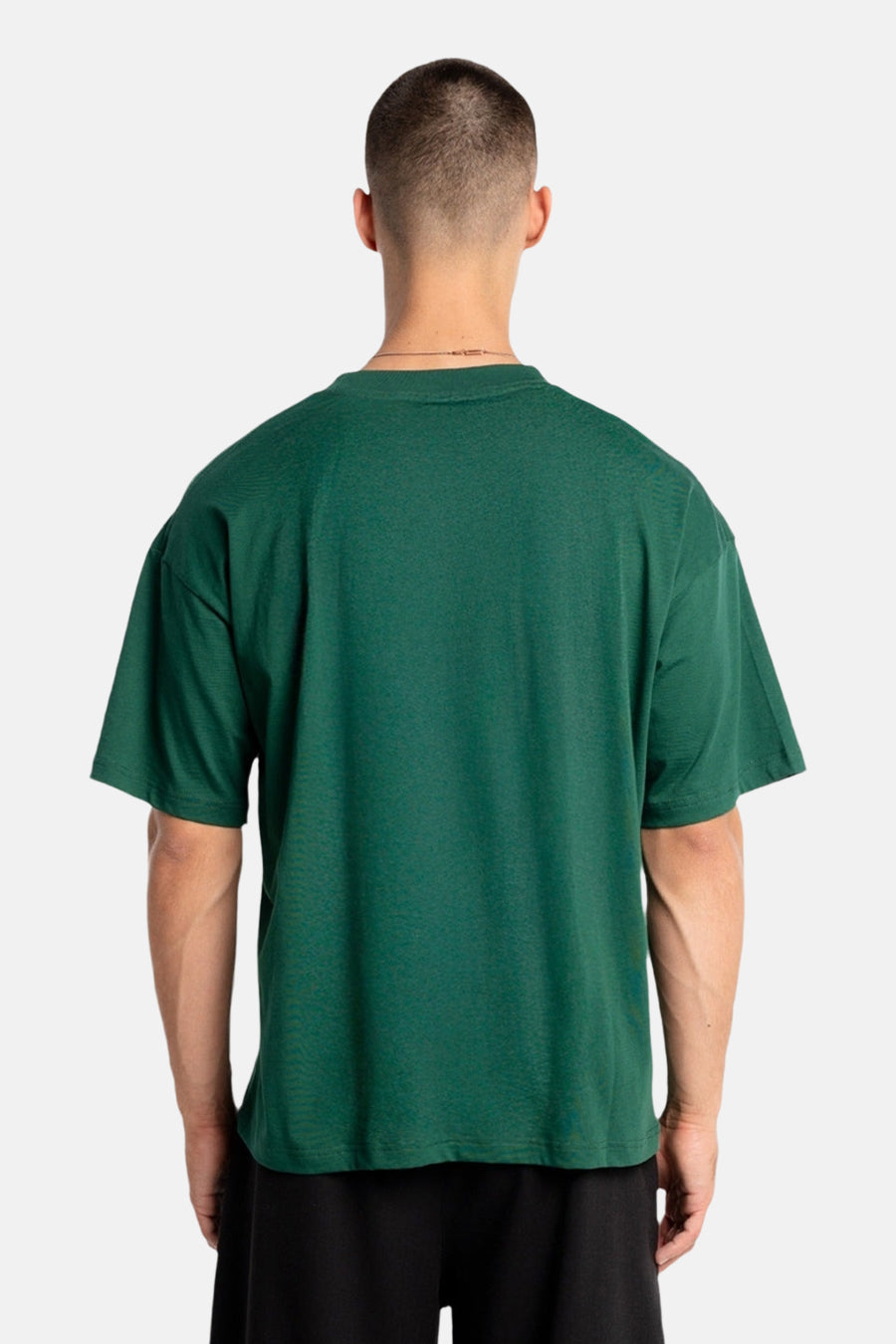 T-shirt vert à manches courtes de ANOTHER COTTON LAB, vu de dos avec un design uni.