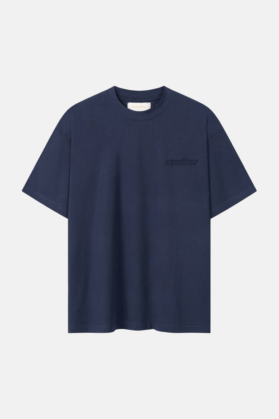 Blauw T-shirt met korte mouwen van ANOTHER COTTON LAB, met klein logo op de borst.