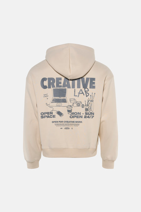 Sweat à capuche - écru
