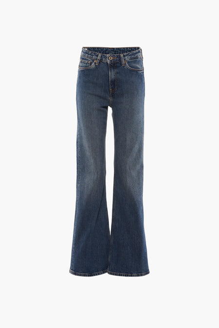 FLARE PEPE - dark blue denim