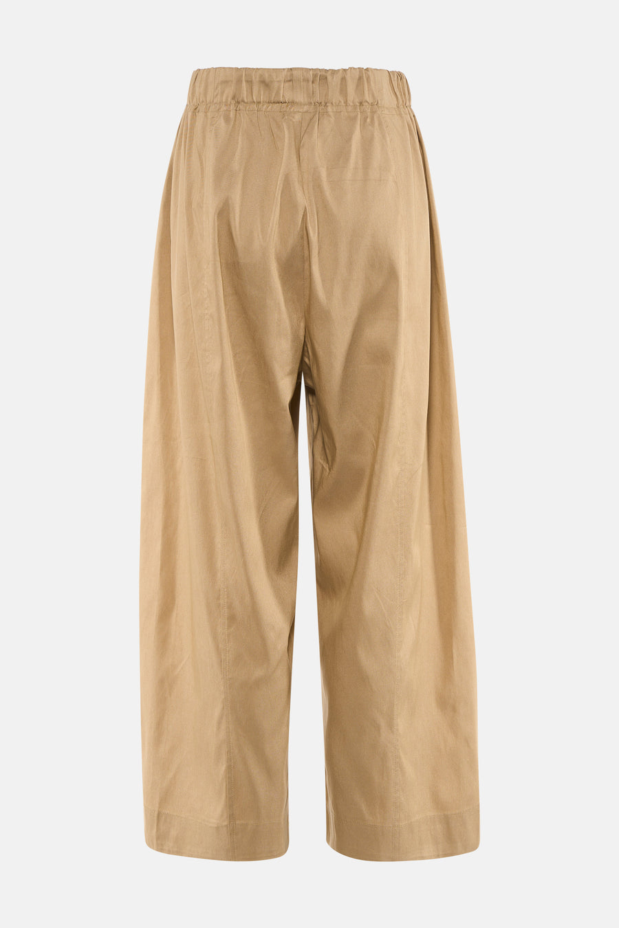 Beige damesbroek met elastische taille van ADORE, wijde pijpen, gestoffeerde zoom, achterzijde weergave