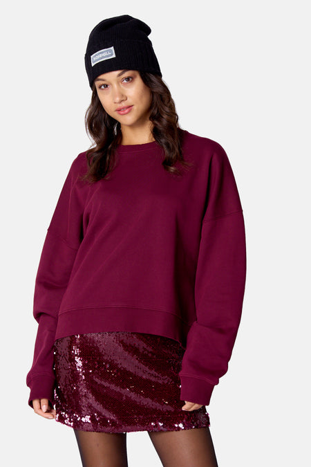 Sweat col O - rouge