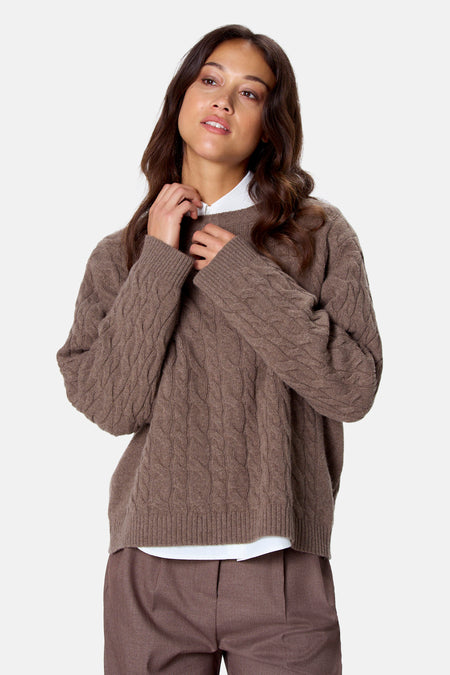 Pull col O - beige