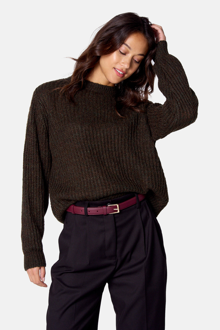 Pull col O - Kaki