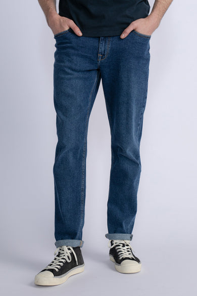 Jean &agrave; coupe carrot - bleu