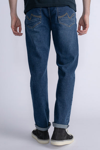 Jean &agrave; coupe carrot - bleu