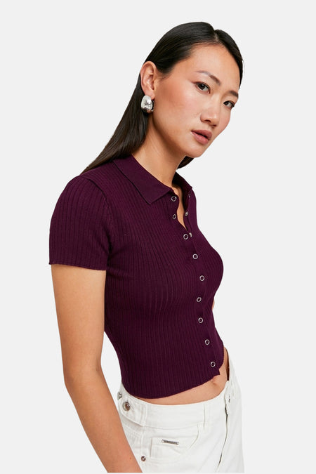 Top uni manche courte Mauve - TALLY WEIJL