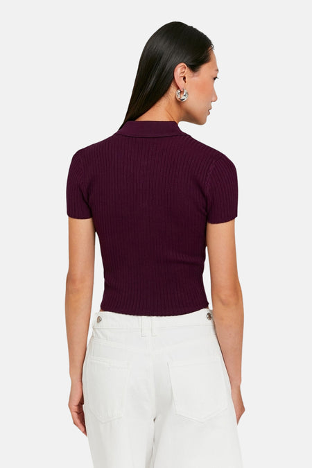Top uni manche courte Mauve - TALLY WEIJL