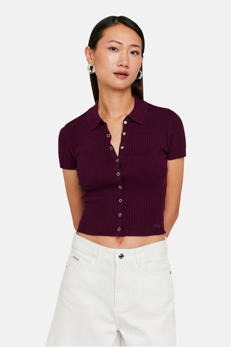 Top uni manche courte Mauve - TALLY WEIJL