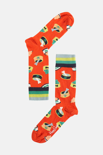 Chaussettes multicolores de Happy Socks, avec un motif joyeux de gamelles pour chiens et d'os.