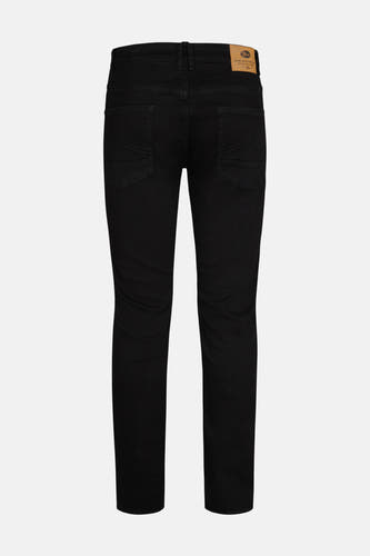 Zwarte slim-fit jeans van Petrol Industries met achterzakken en een leren merklabel op de tailleband.