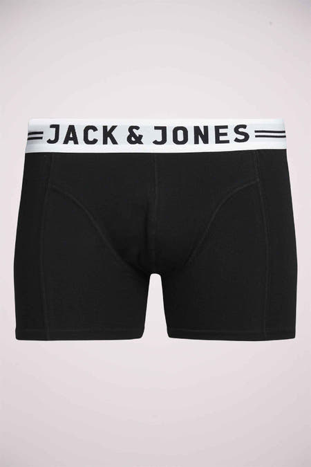 Boxers noirs Core by Jack & Jones, avec une ceinture élastique blanche à logo.