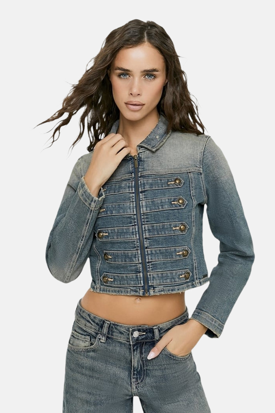 Veste - mid blue denim