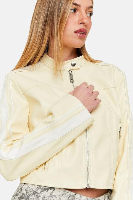 Veste en cuir Écru - TALLY WEIJL