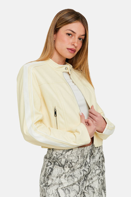 Veste en cuir Écru - TALLY WEIJL