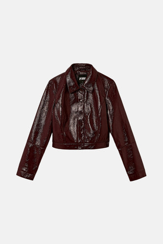 Veste en cuir - bordeaux - TALLY WEIJL - 5