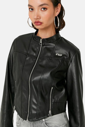 Veste en cuir - Noir