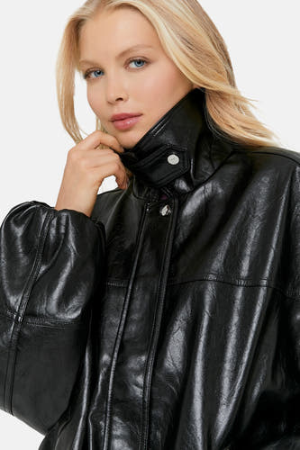 Veste en similicuir - noir