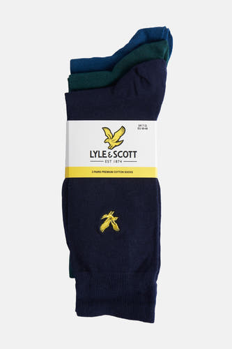 Chaussettes multicolores de LYLE & SCOTT, avec un logo brodé et une bande.