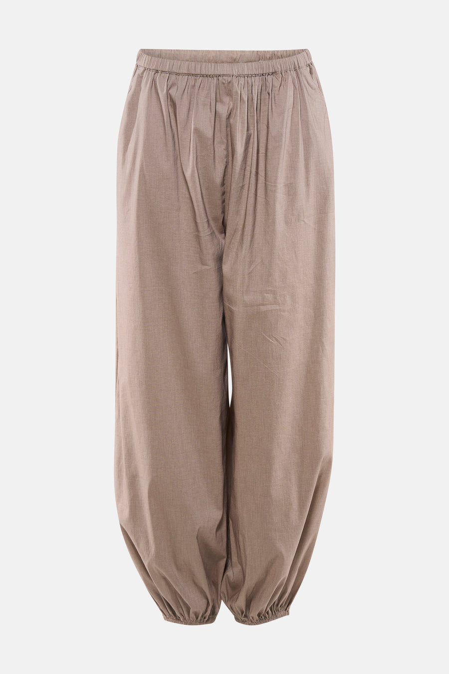 Pantalon beige de TALLY WEIJL avec taille élastique et jambes ballon plissées.