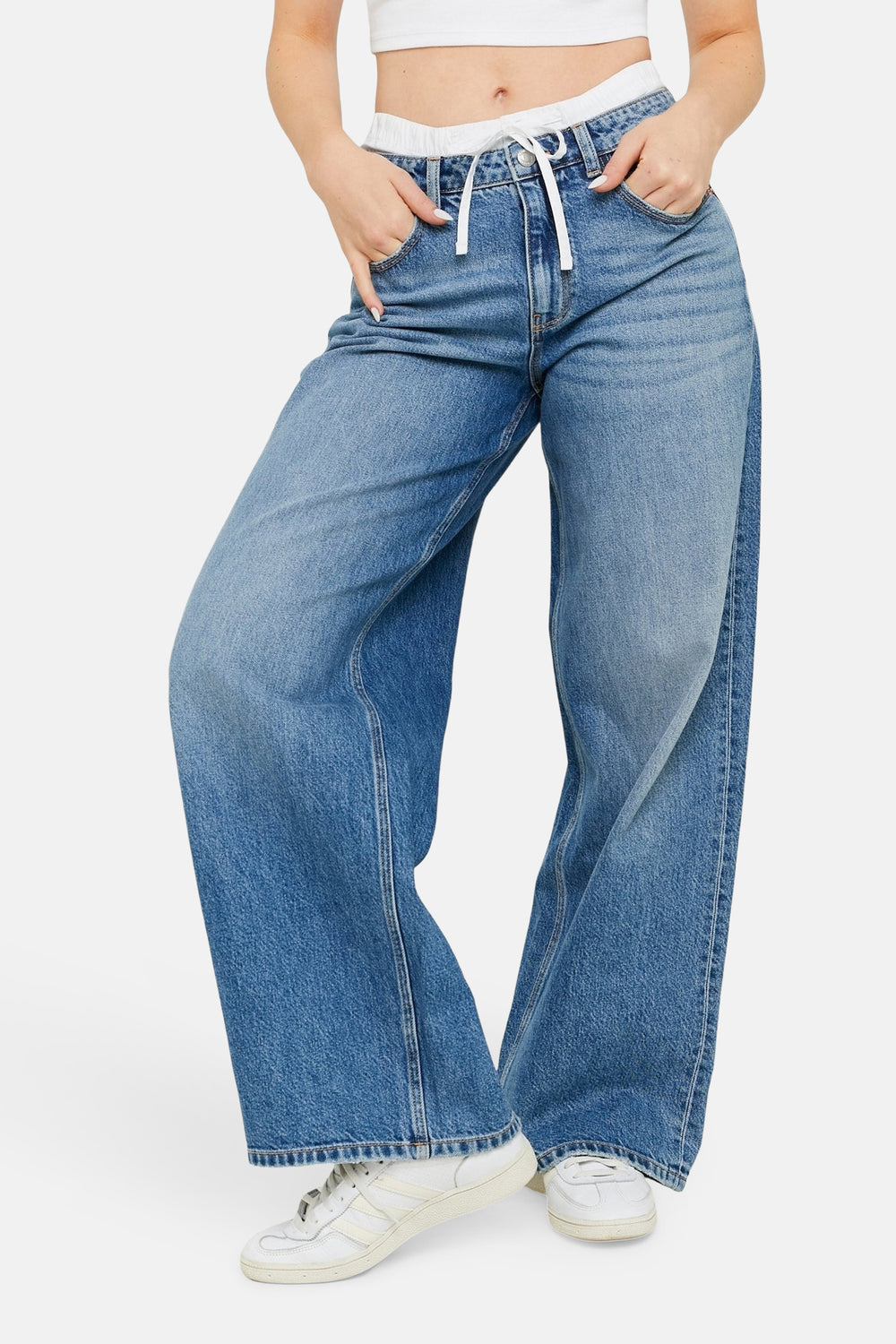 Jeans wide Mid blue denim - TALLY WEIJL