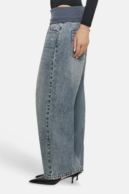 Jeans wide mid blue denim - TALLY WEIJL