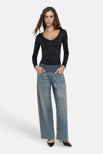 Jeans wide mid blue denim - TALLY WEIJL