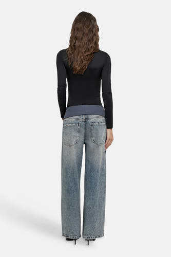 Jeans wide mid blue denim - TALLY WEIJL