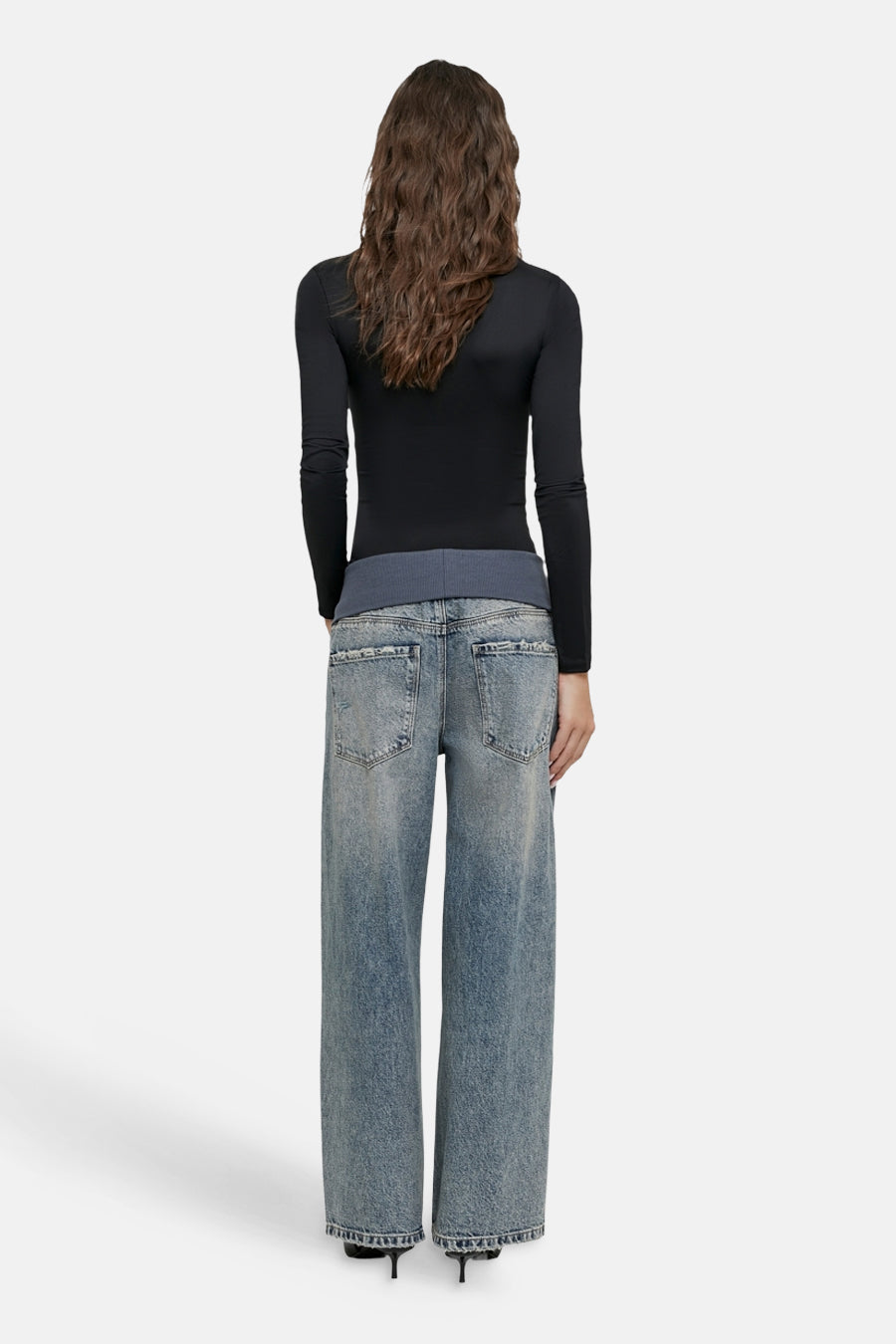 Jeans wide mid blue denim - TALLY WEIJL