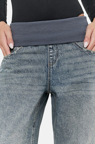Jeans wide mid blue denim - TALLY WEIJL