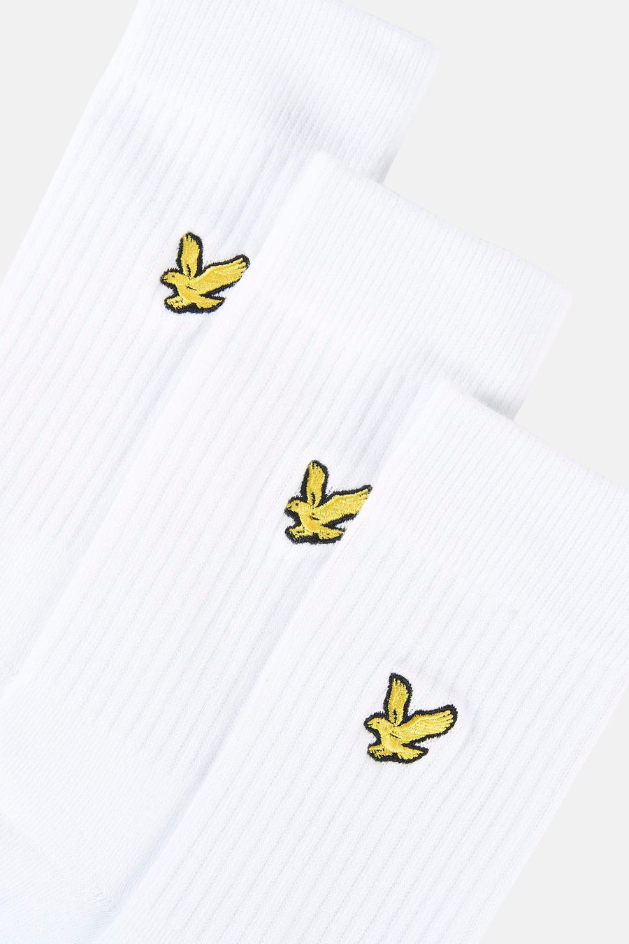 Chaussettes blanches de Lyle & Scott avec des logos brodés.