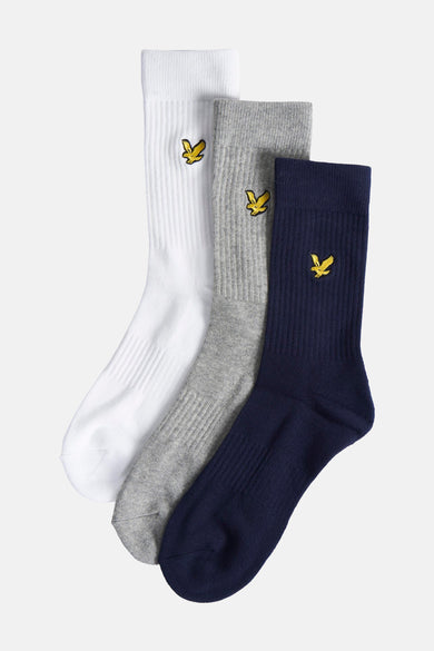 Chaussettes multicolores de LYLE & SCOTT, avec une texture rayée et un logo brodé.
