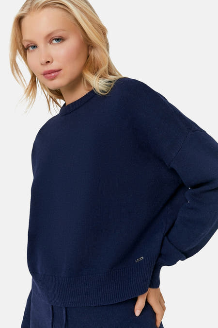 Pull col O - bleu