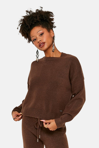 Pull à col rond - brun - TALLY WEIJL