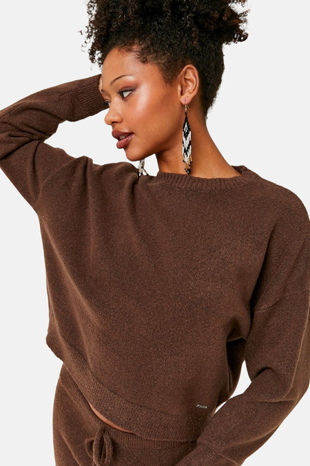Pull à col rond - brun
