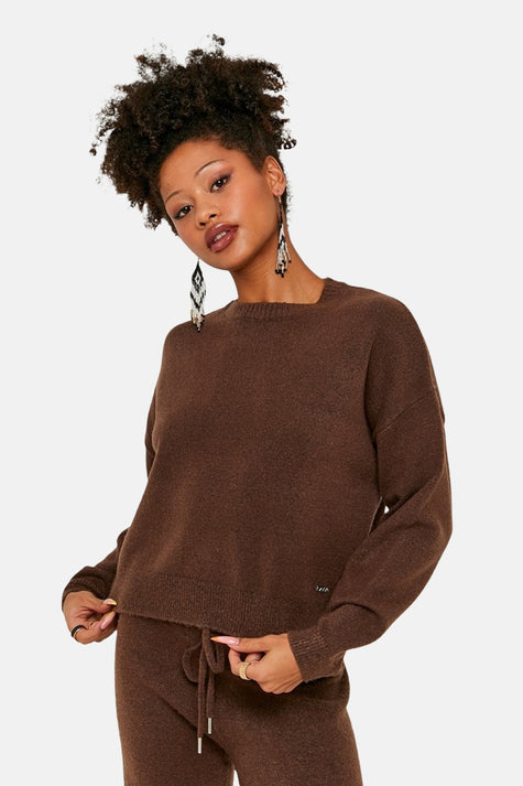 Pull à col rond - brun