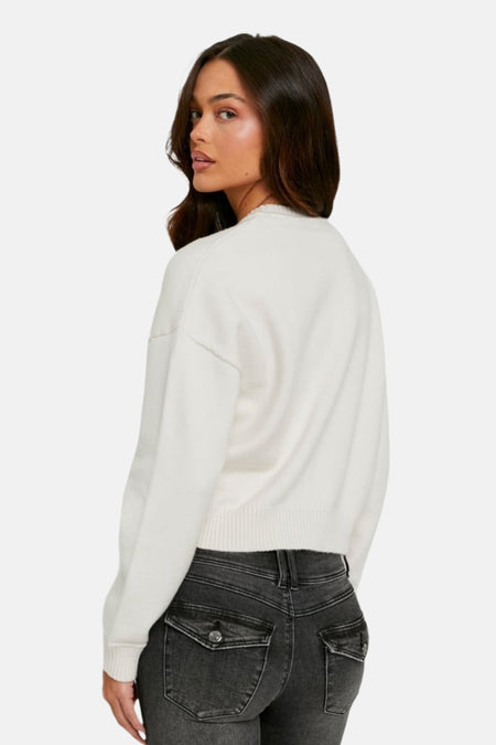 Pull à col rond - écru