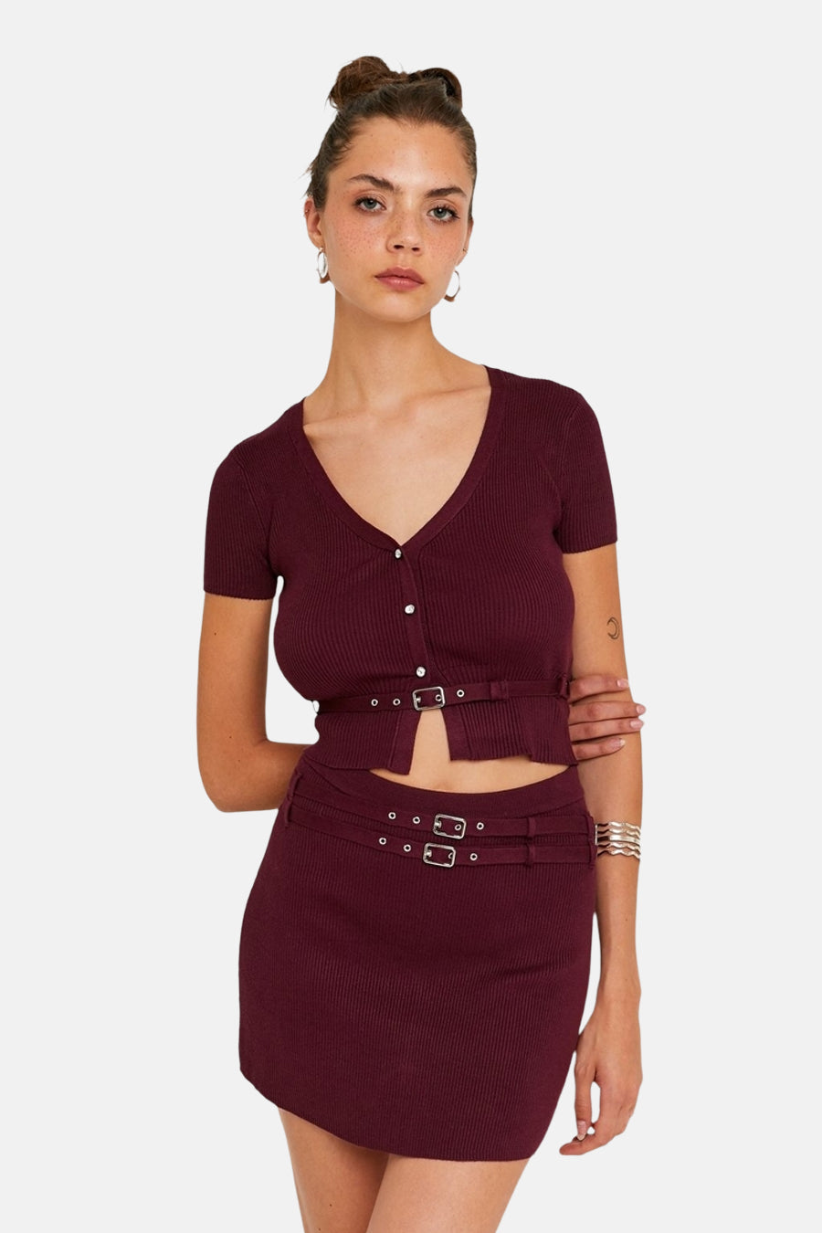 T-shirt à manches courtes - Bordeaux - TALLY WEIJL