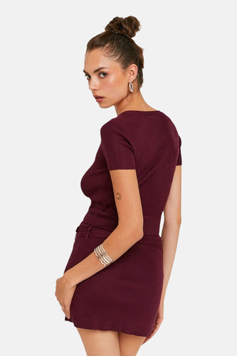 T-shirt à manches courtes - Bordeaux - TALLY WEIJL