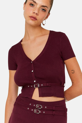 T-shirt à manches courtes - Bordeaux - TALLY WEIJL