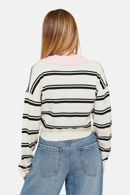 Pull à col en V - Beige