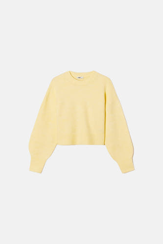 Pull à col rond - jaune