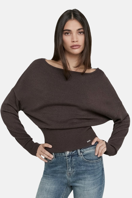 Pull col O - brun